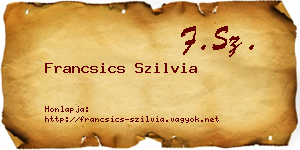 Francsics Szilvia névjegykártya
